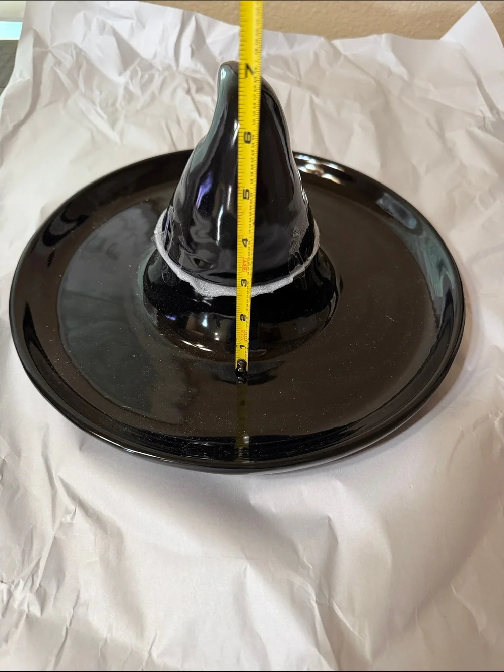 Black Ceramic Witch Hat Appetizer Tray